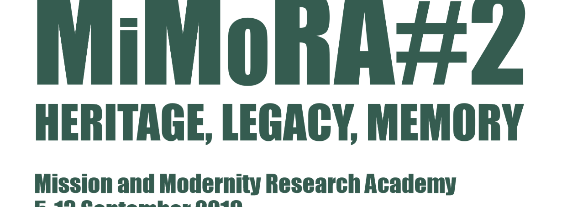CFP: MiMoRA#2 Sep. 5-13. Deadline Mar. 19 2019